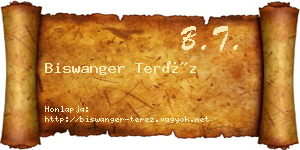 Biswanger Teréz névjegykártya